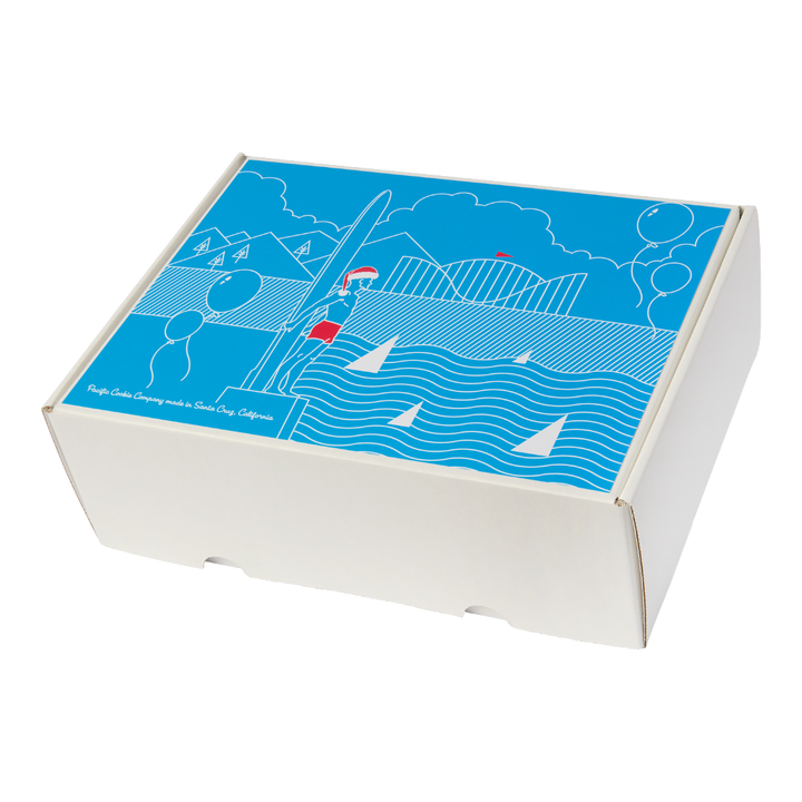 Surfing Santa Cookie Gift Box