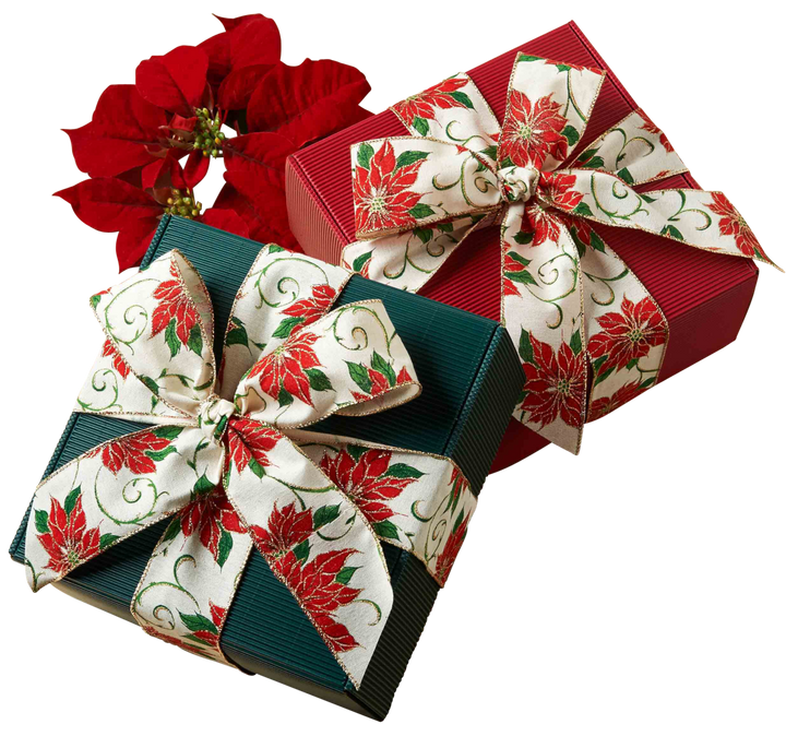 Poinsettia Holiday Cookie Gift Box