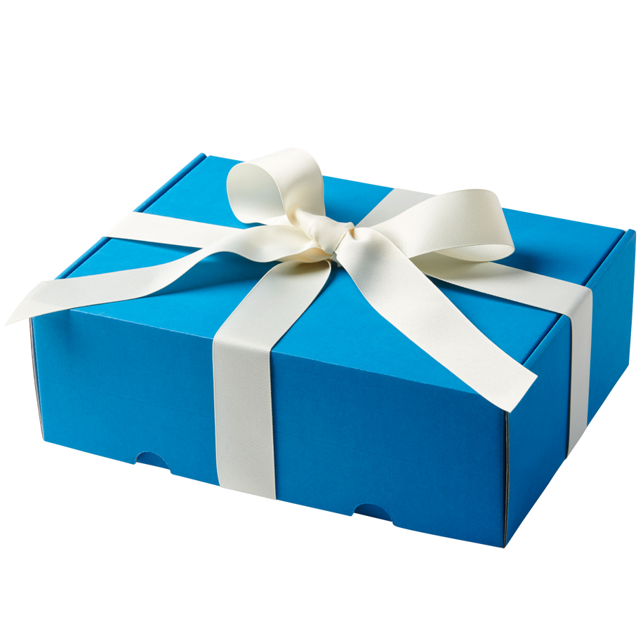 A tiffany blue gift box with a white bow